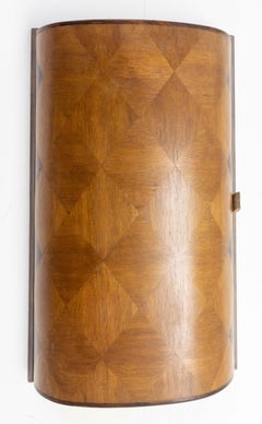 French Little Marquetry Armoire with Mirror or Wall Cabinet, circa 1950