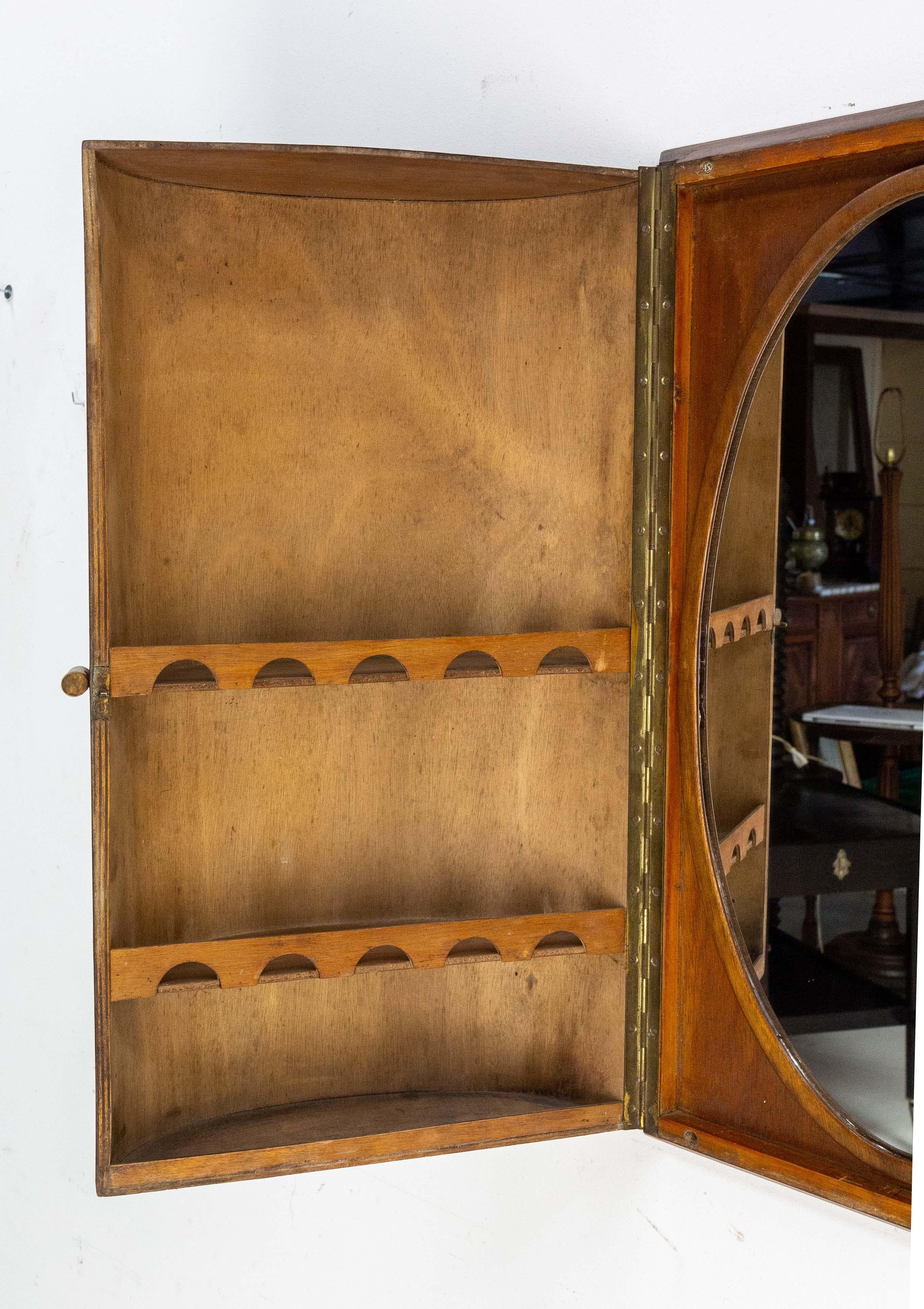 French Little Marquetry Armoire with Mirror or Wall Cabinet, circa 1950 2