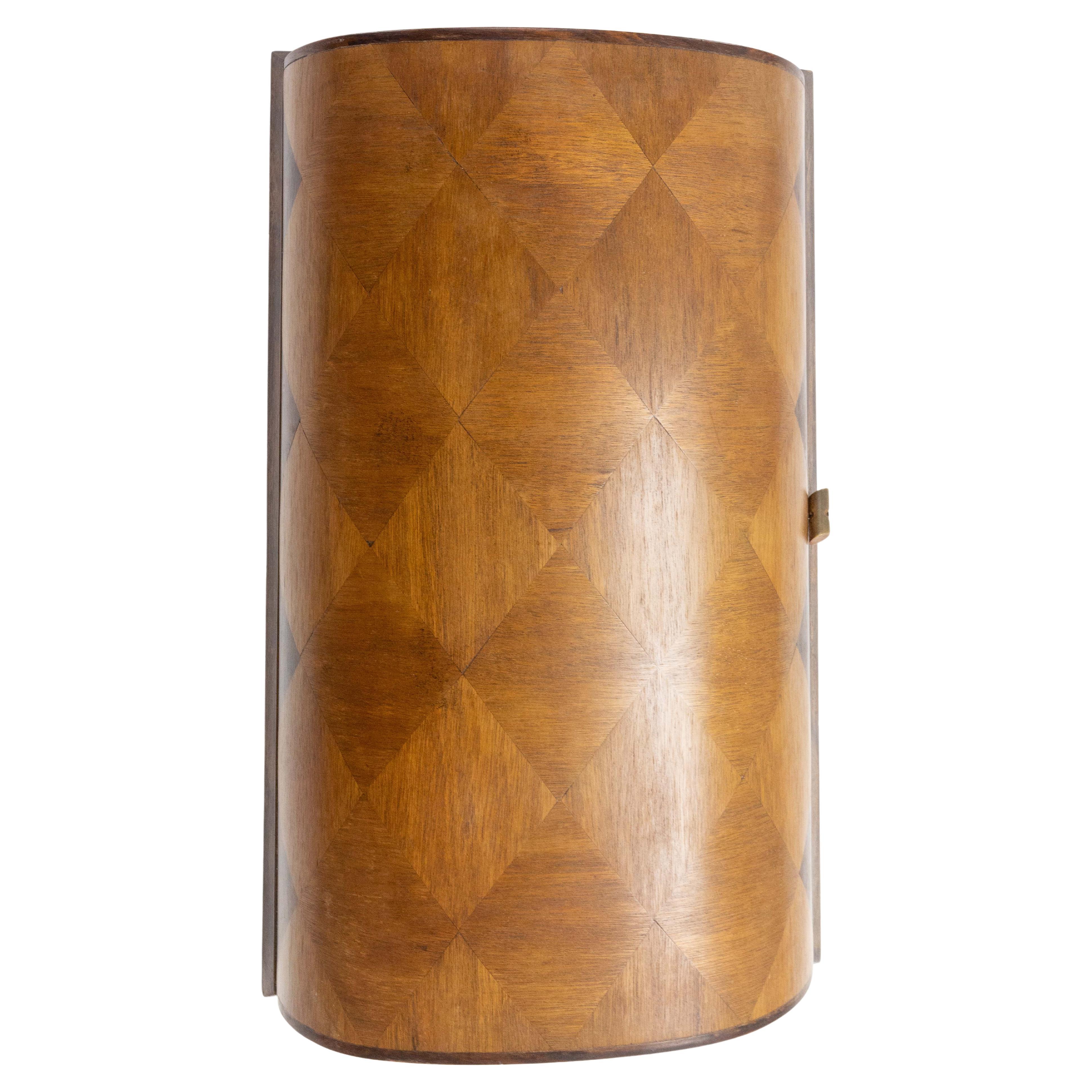 French Little Marquetry Armoire with Mirror or Wall Cabinet, circa 1950