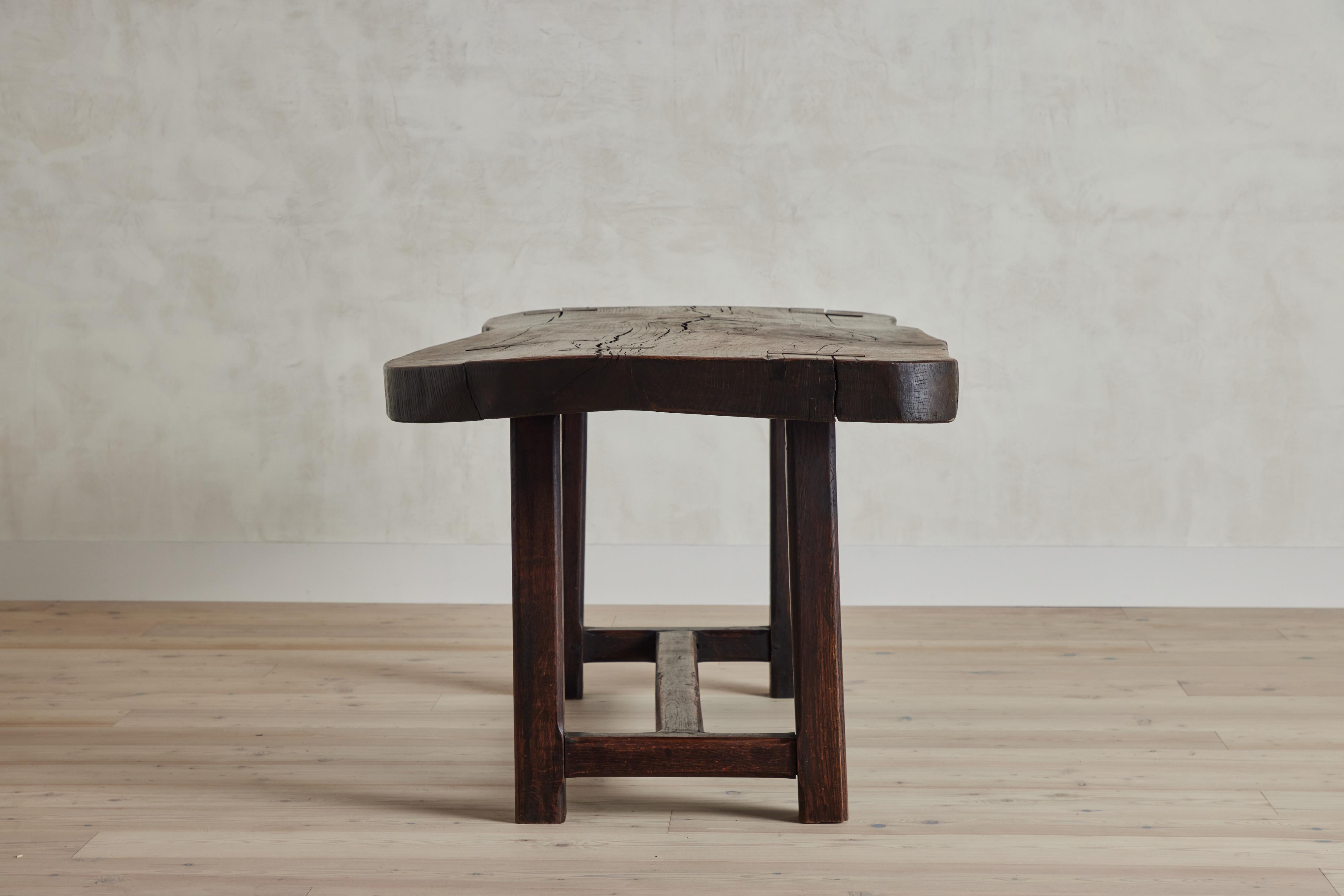 20th Century French Live Edge Farm Table For Sale