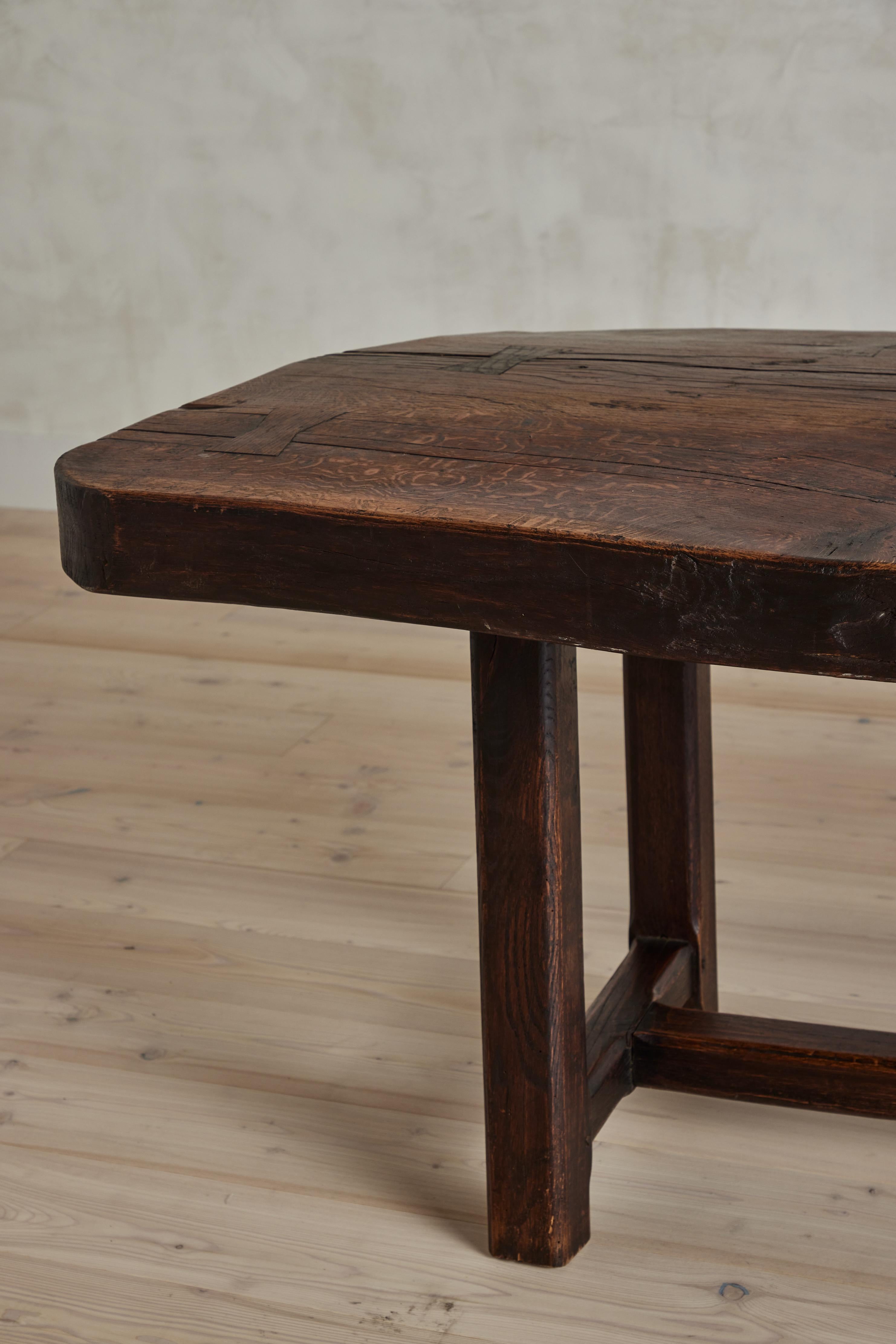 French Live Edge Farm Table For Sale 1