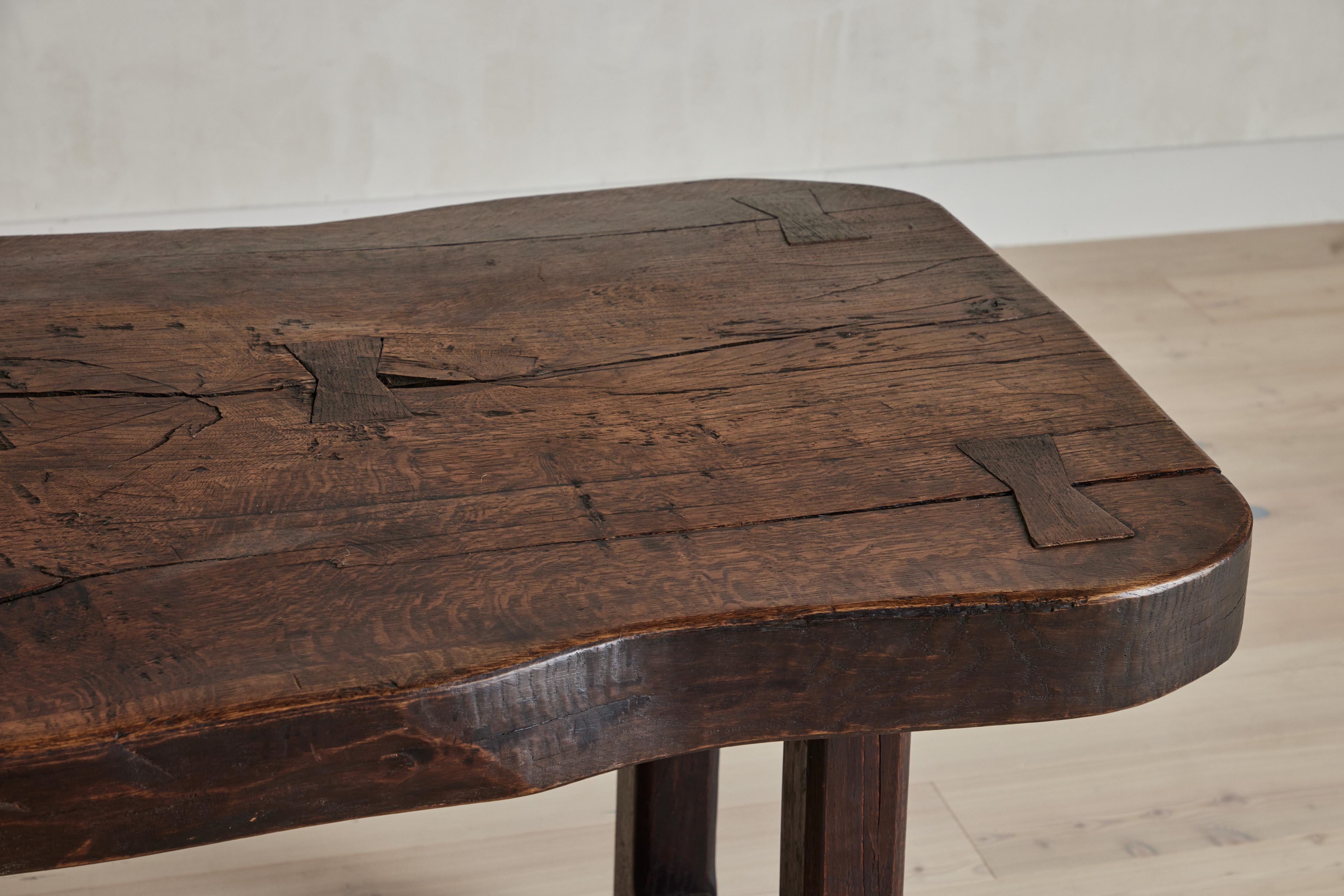 French Live Edge Farm Table For Sale 2