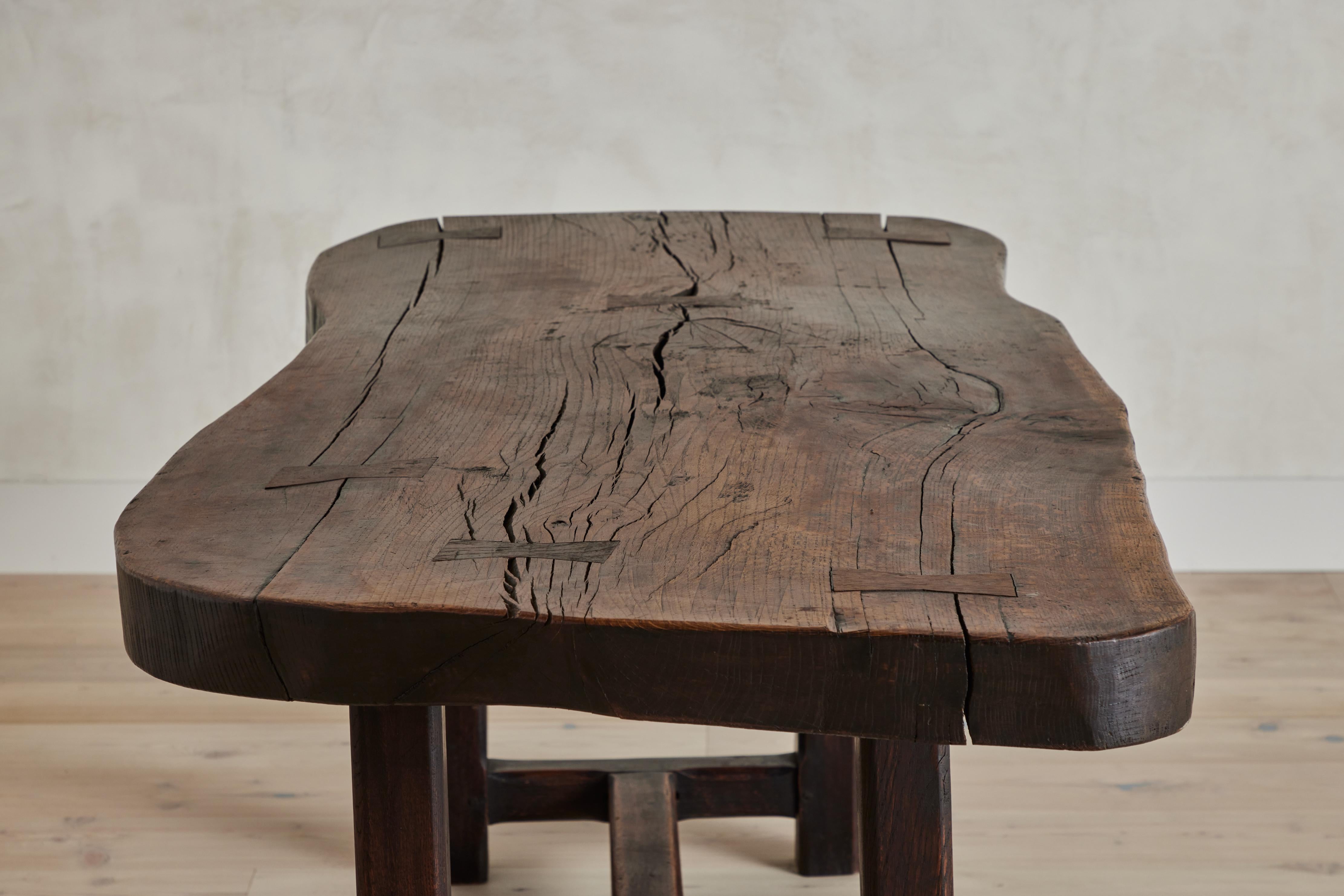 French Live Edge Farm Table For Sale 3