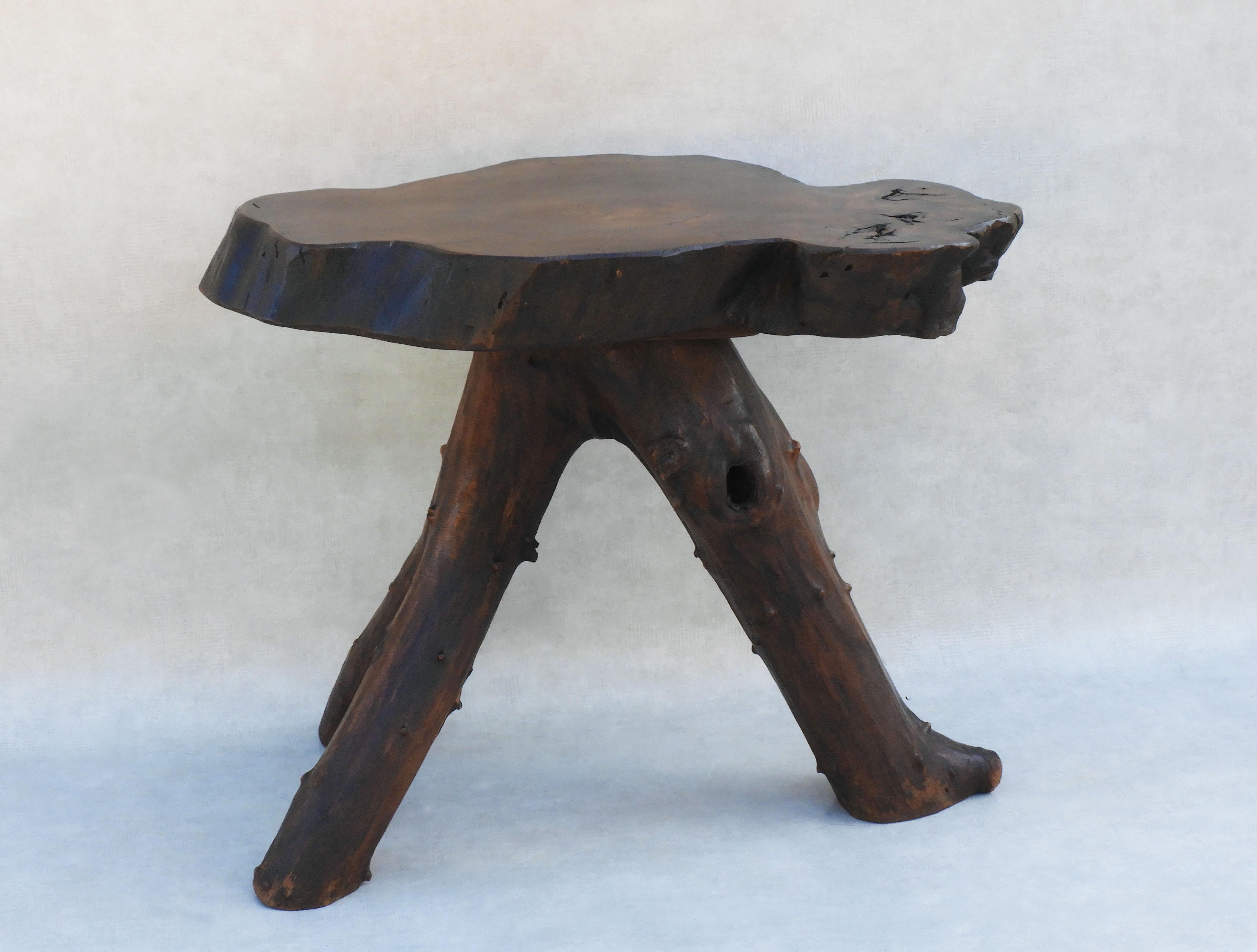 Folk Art French Live Edge Table C1960