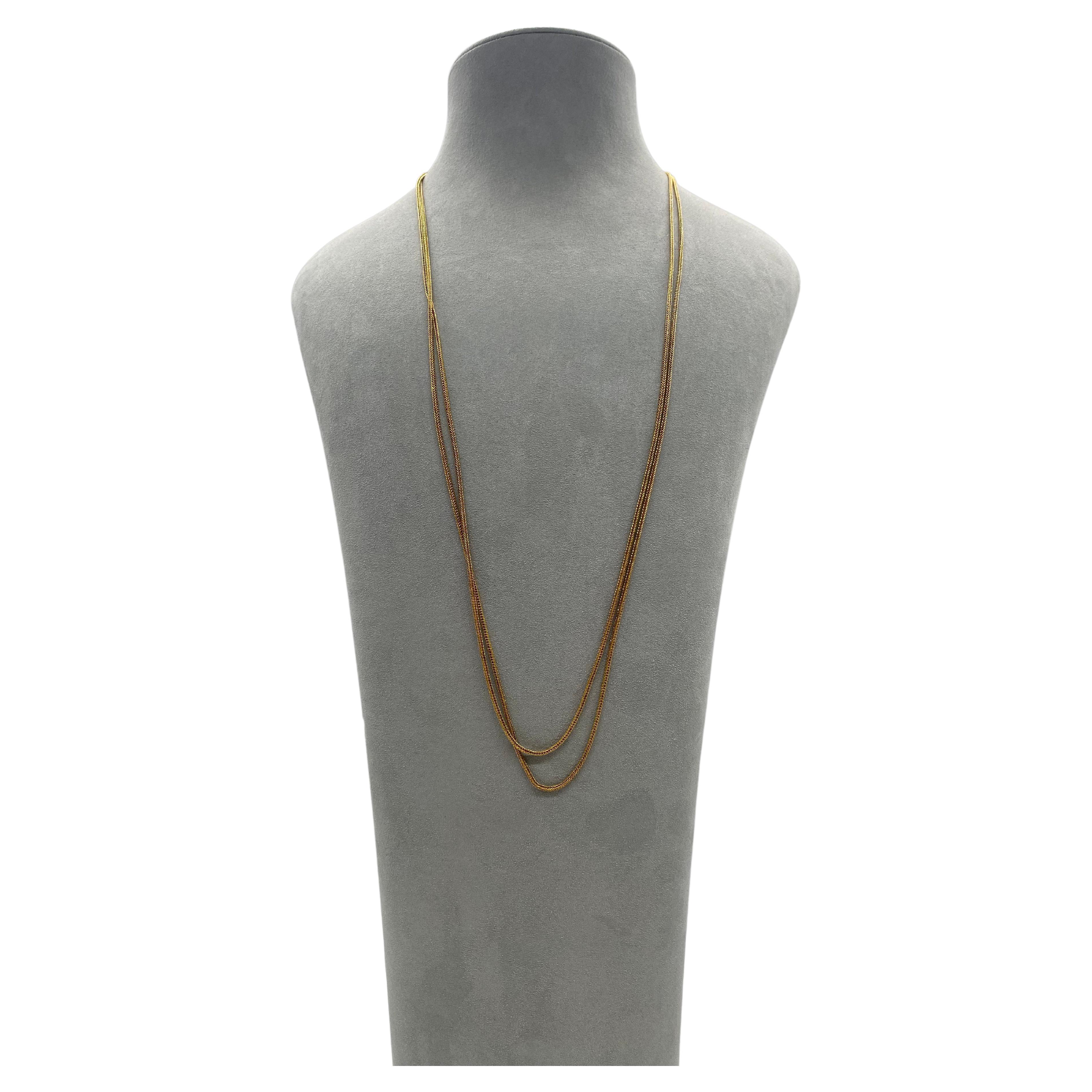 Antique Long Gold French Necklace at 1stDibs