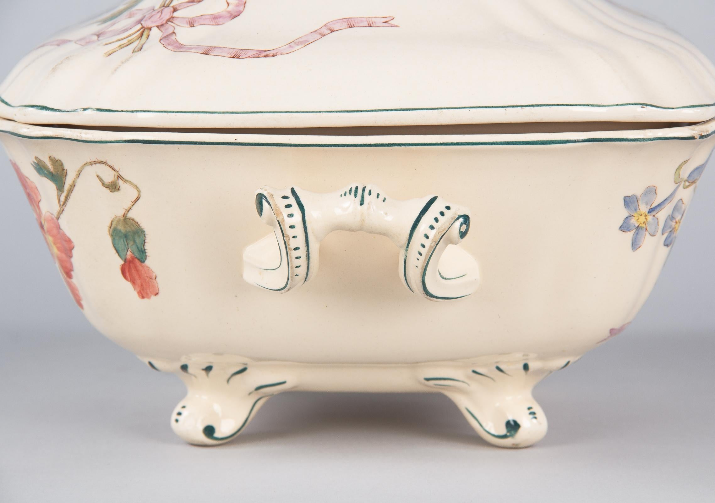 French Longchamp Ceramic Tureen, Early 1900s 11