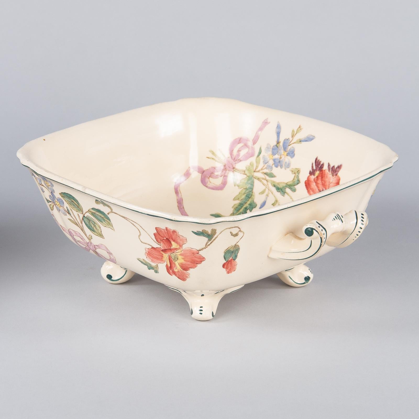 French Longchamp Ceramic Tureen, Early 1900s In Good Condition In Austin, TX