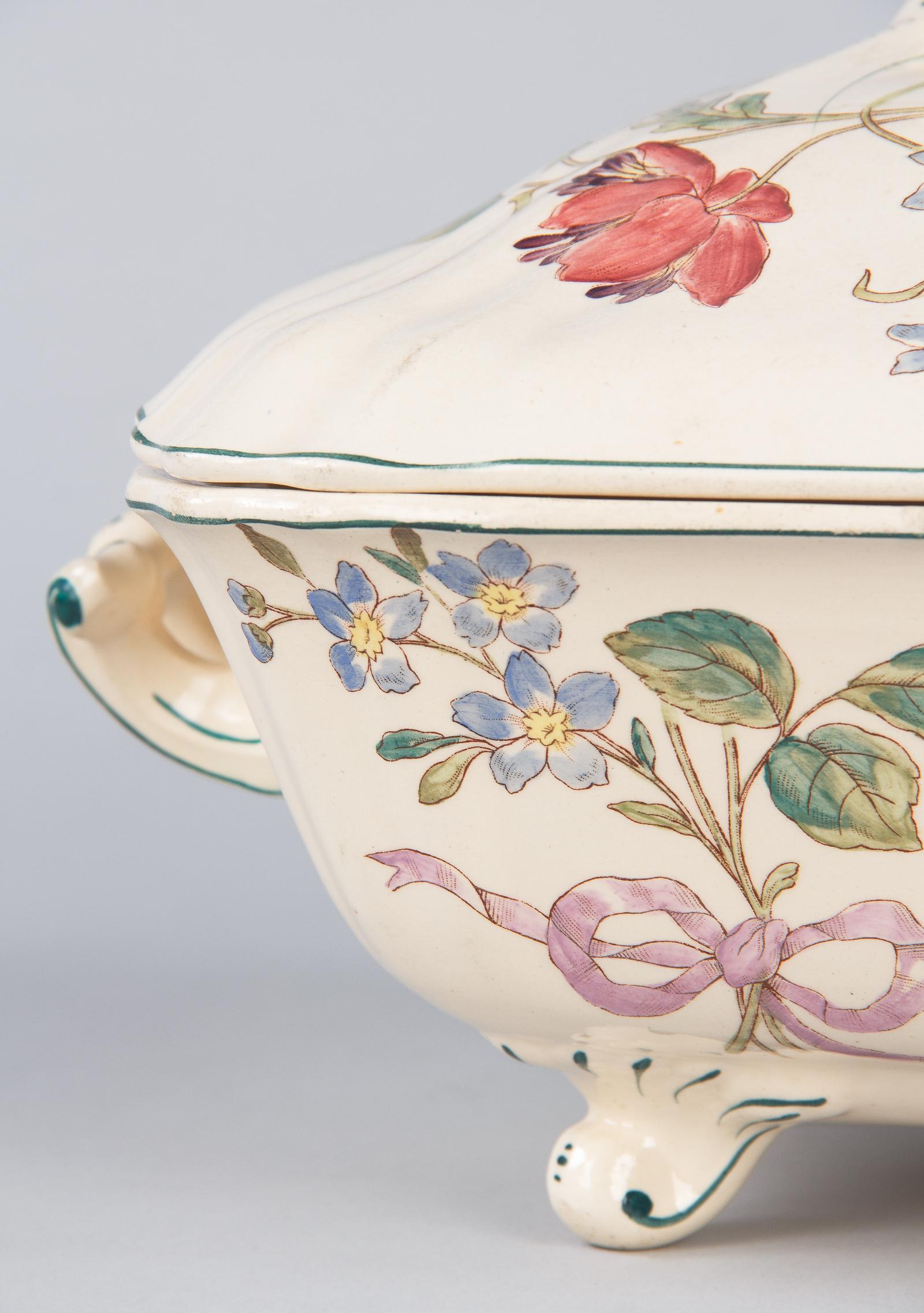 French Longchamp Ceramic Tureen, Early 1900s 4