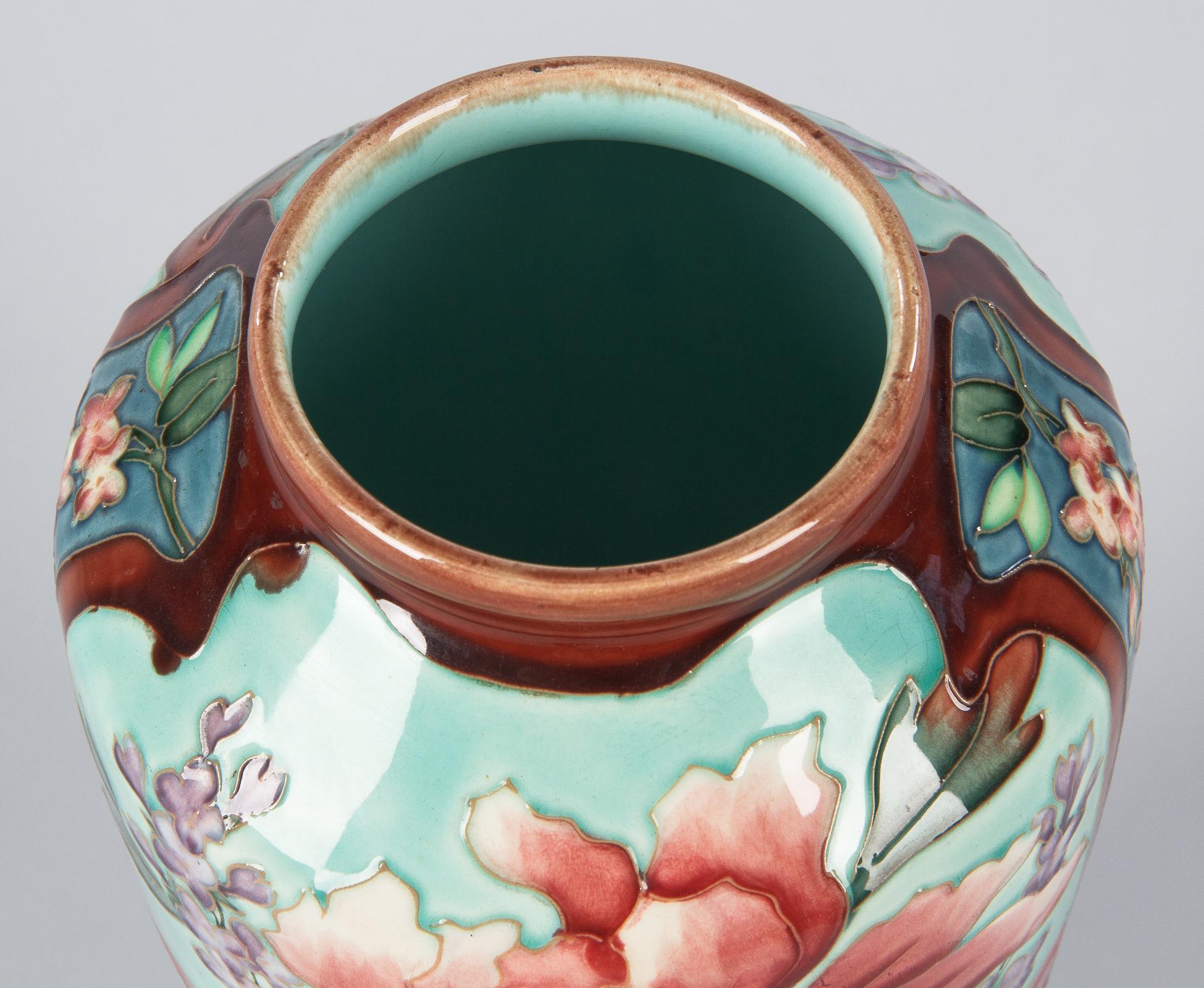 Art Nouveau French Longchamp Majolica Ceramic Vase, 1900s