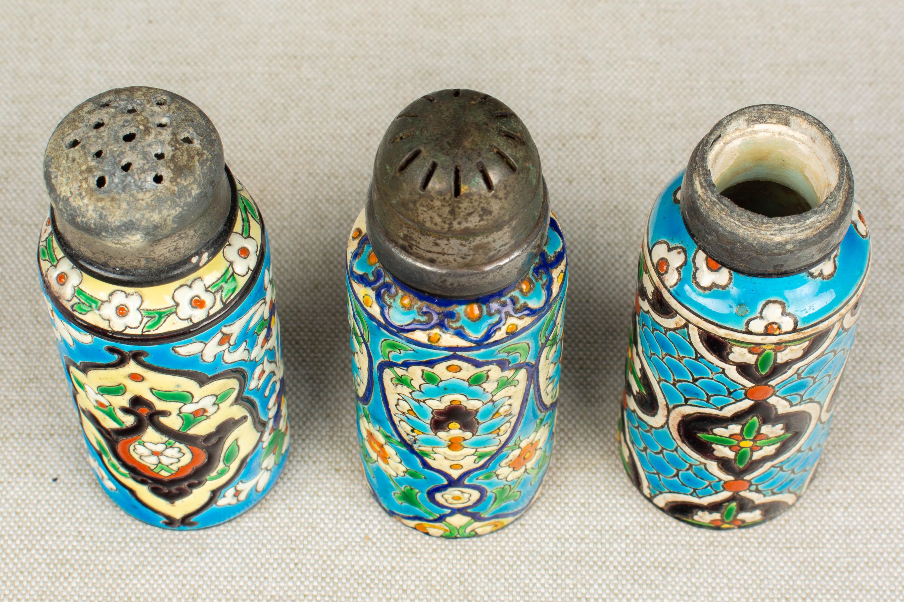 French Longwy Ceramic Shakers, Set of Four 1