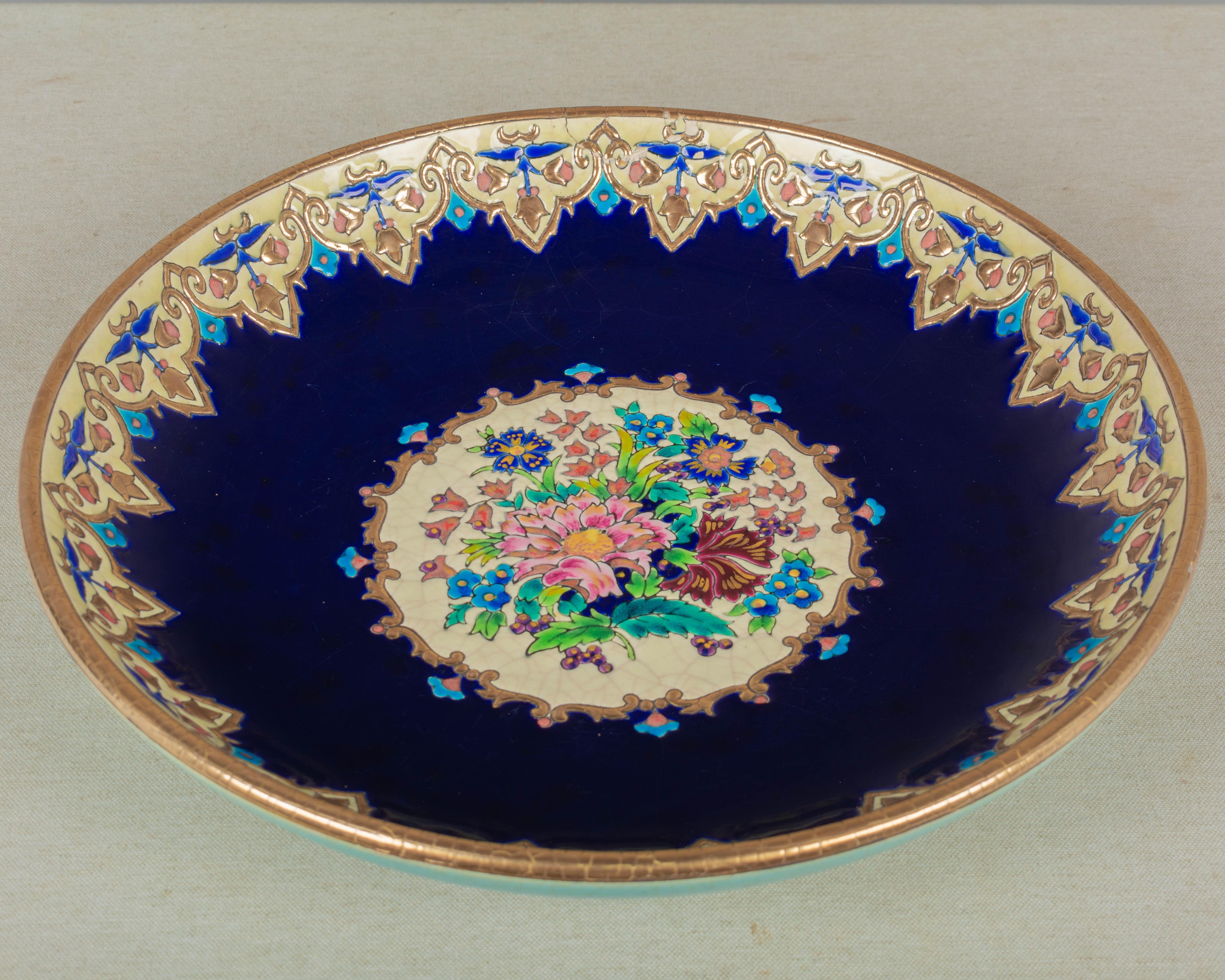 French Longwy Cloisonné Enamel Ceramic Bowl For Sale 1