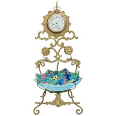 French  Ceramic Longwy Pocket Watch Stand