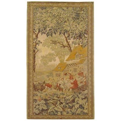 Antique French Loomed Landscape Tapestry, circa 1920