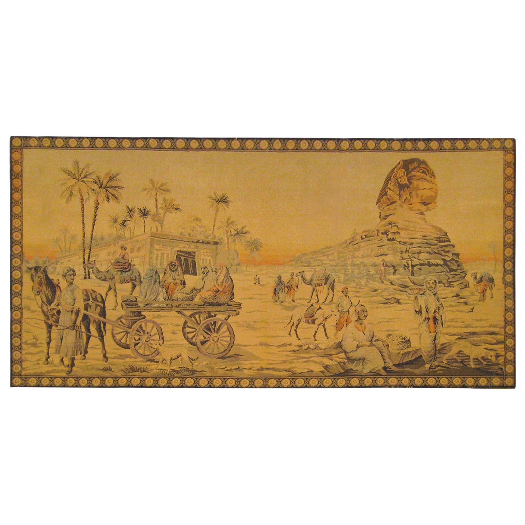 French Loomed Sphinx Tapestry, circa 1900
