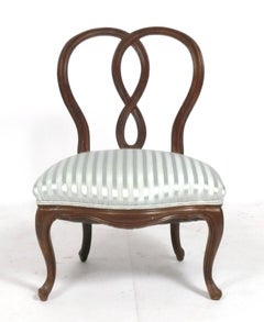 French Loop Back Slipper Chairs Style of France Elkins Refinished Reupholstered