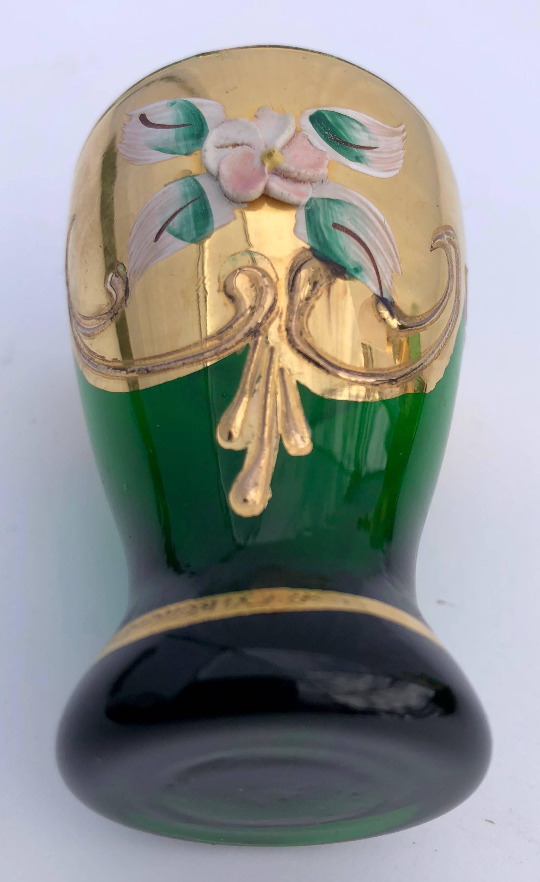 Napoleon III French Lorraine Handblown, Hand-Painted Enameled Liquor Set, Late 1800s For Sale