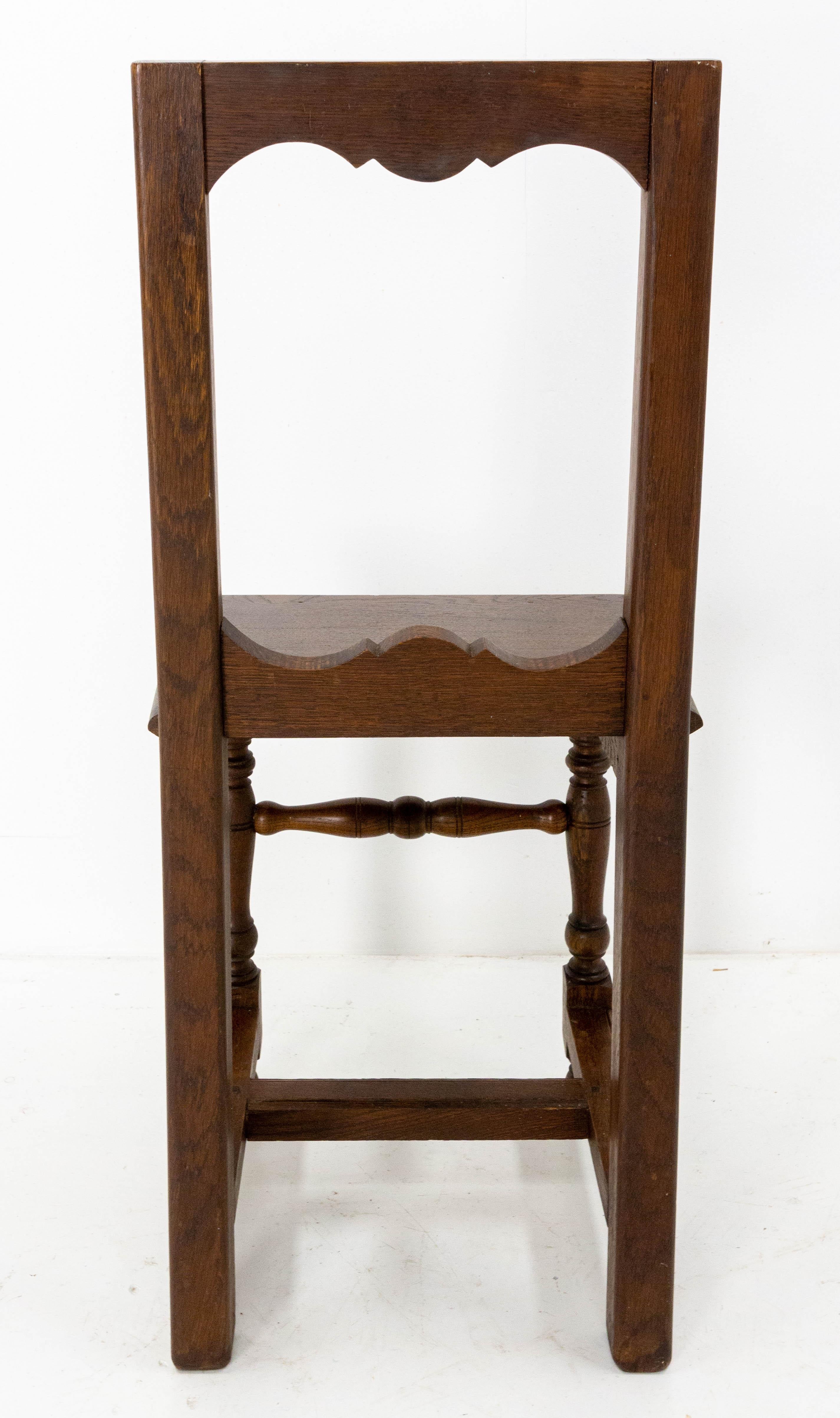 20th Century French Lorraine Side Chair Oak, French, 1940 For Sale