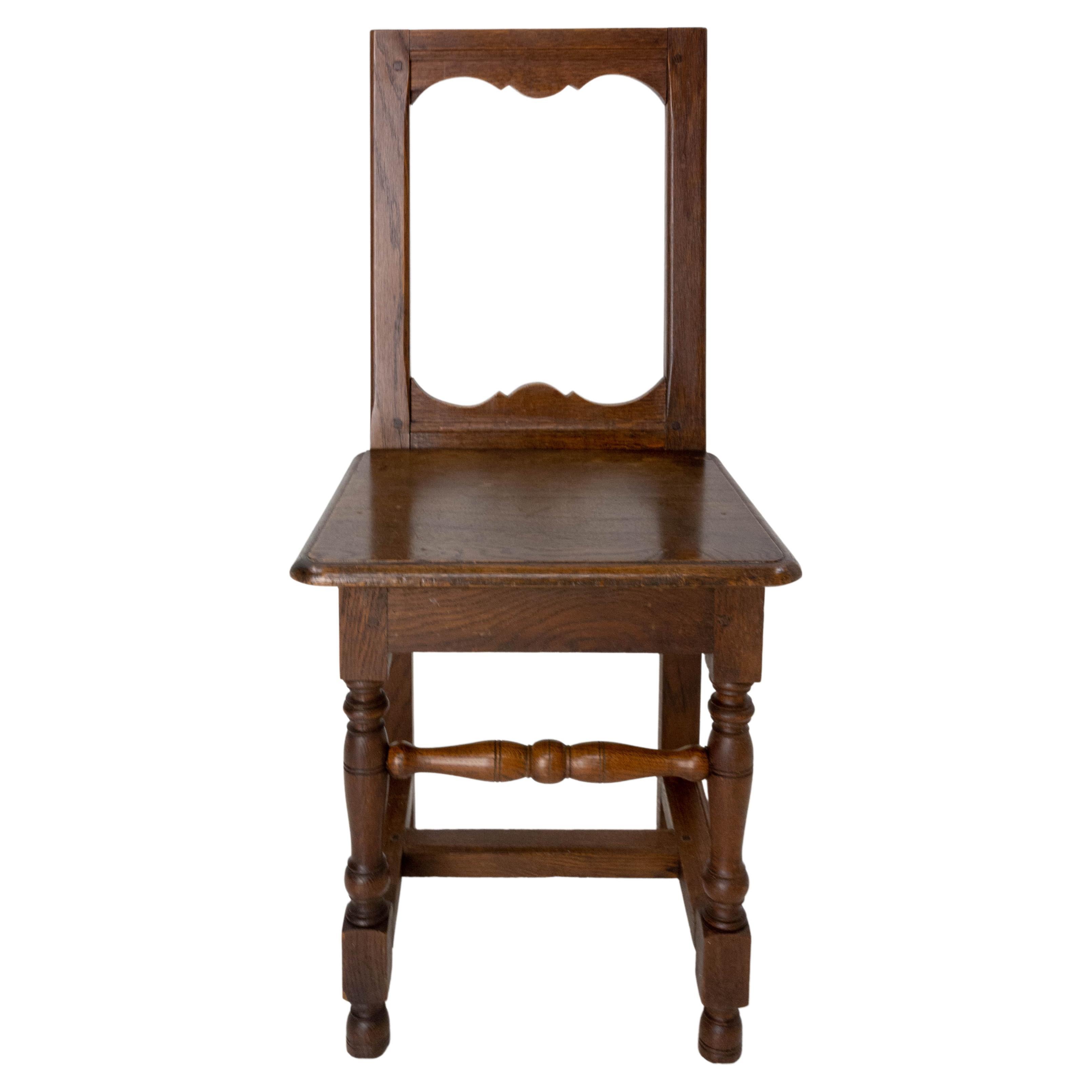 French Lorraine Side Chair Oak, French, 1940