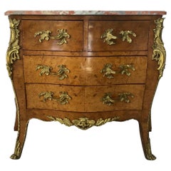 Antique French Louie XV Style Marble Top Commode