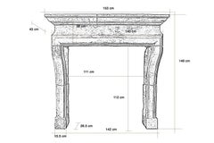 French Louis XIII Stone Fireplace, 17th Century