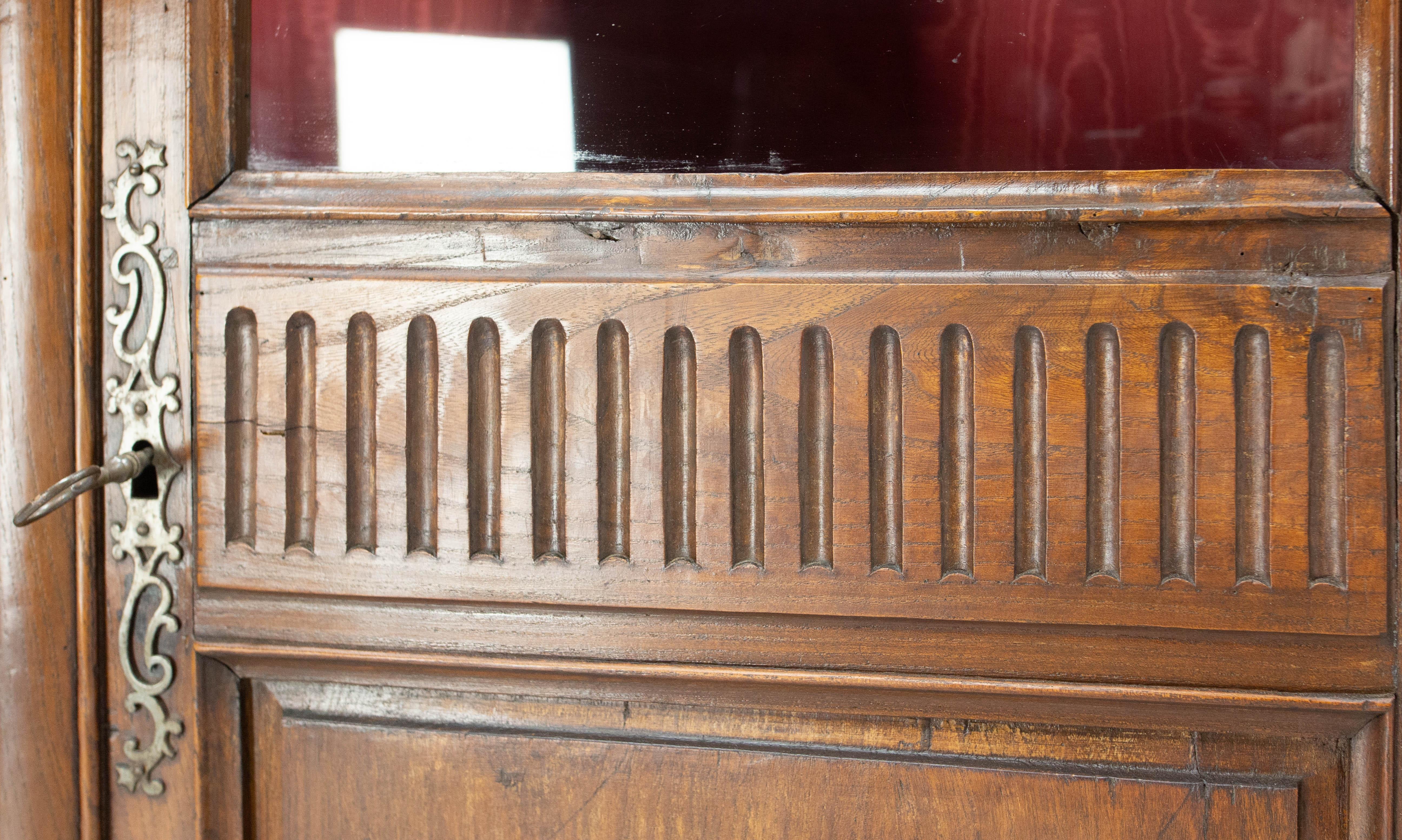 French Louis 15 Ash Book Case Vitrine Armoire Mid-18th Century For Sale 5