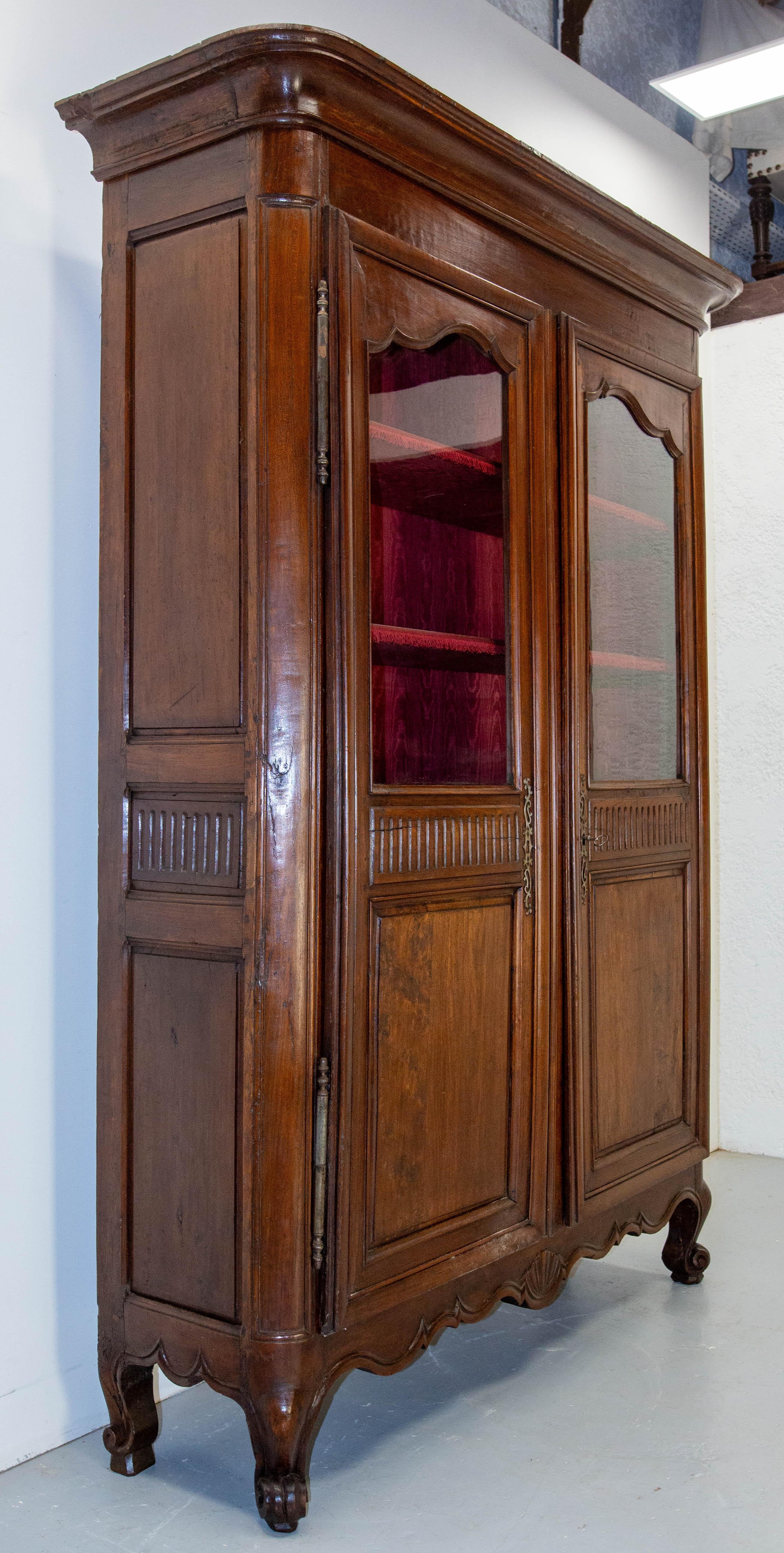 Louis Philippe French Louis 15 Ash Book Case Vitrine Armoire Mid-18th Century For Sale