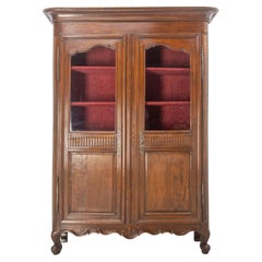 French Louis 15 Ash Book Case Vitrine Armoire Mid-18th Century