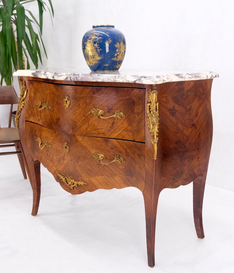 French Louis Bronze Ormolu Marble Top Bombay Small Dresser Console