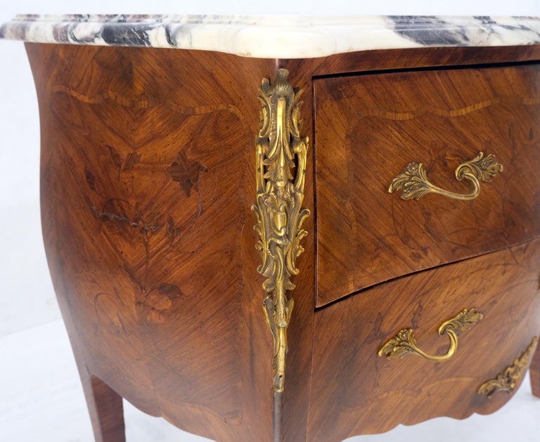 French Louis Bronze Ormolu Marble Top Bombay Small Dresser Console