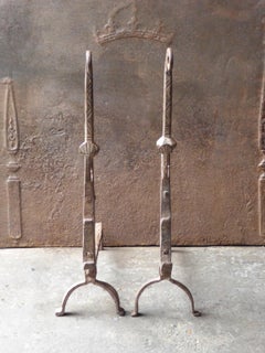 French Louis III Andirons or Firedogs, 17th Century