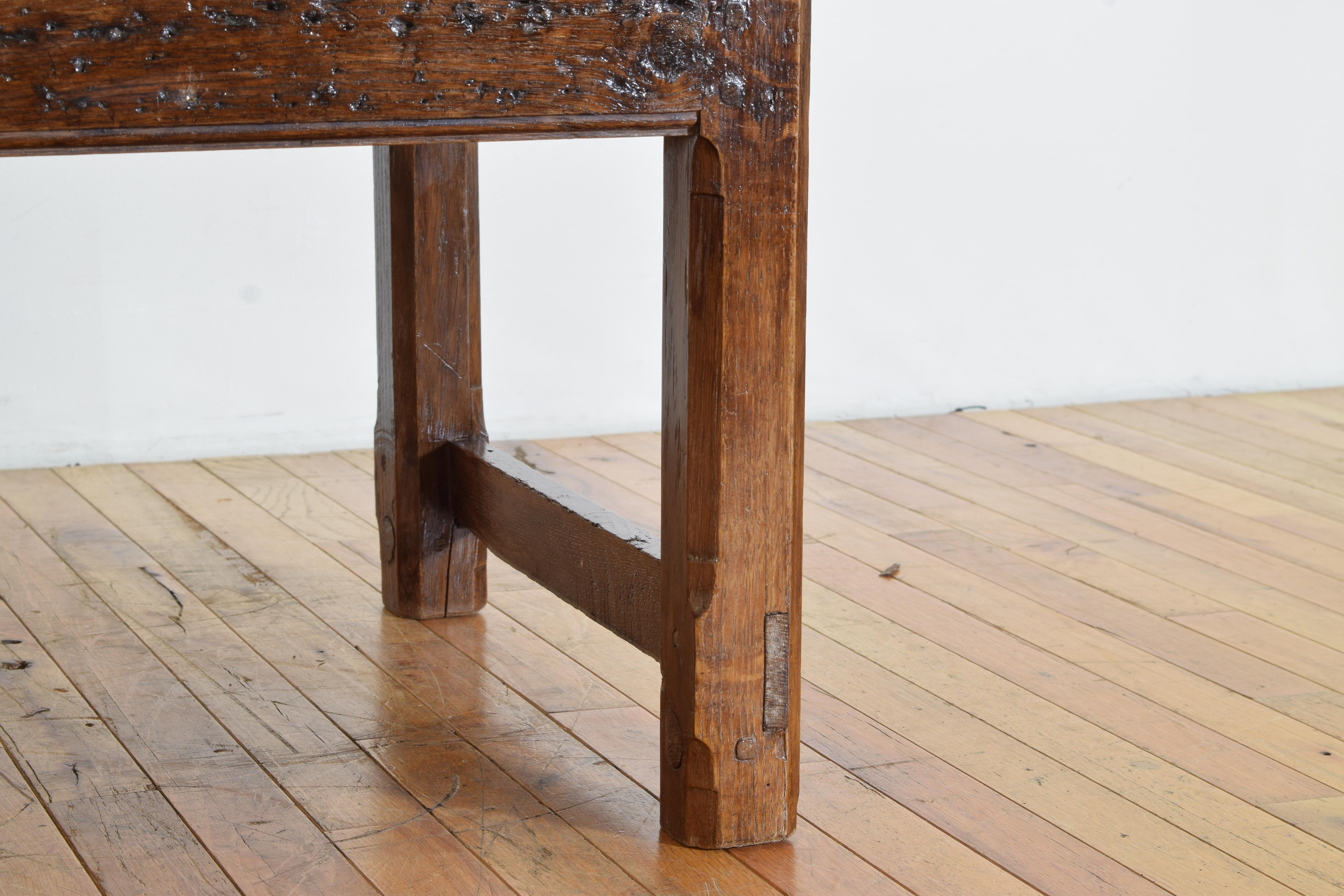 French Louis XIV Period Shaped Oak & Iron Adjustable Reclining Armchair, 18th C. 7