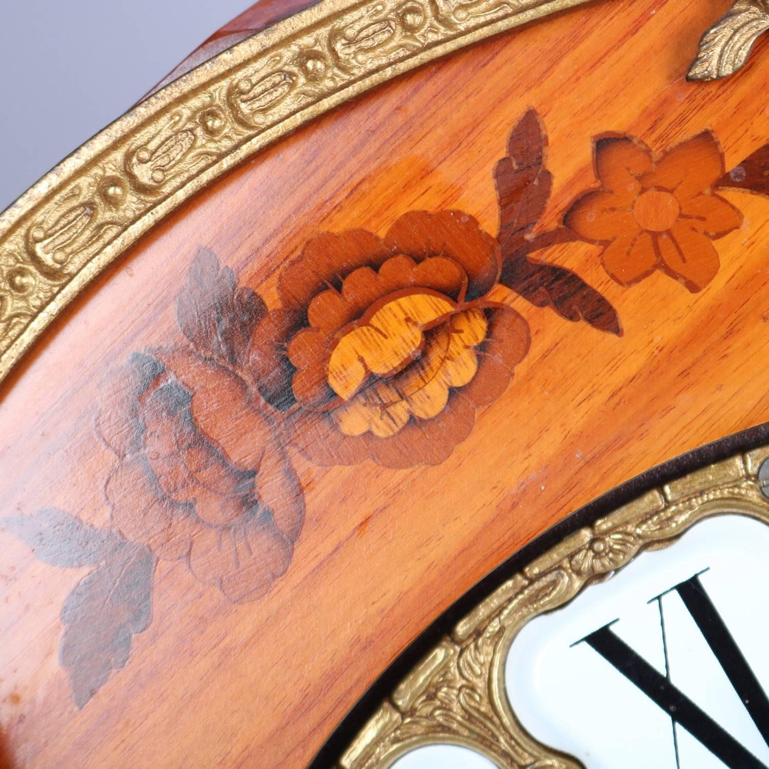 French Louis IV Style Inlaid Kingwood and Ormolu Figural Bracket Clock 3