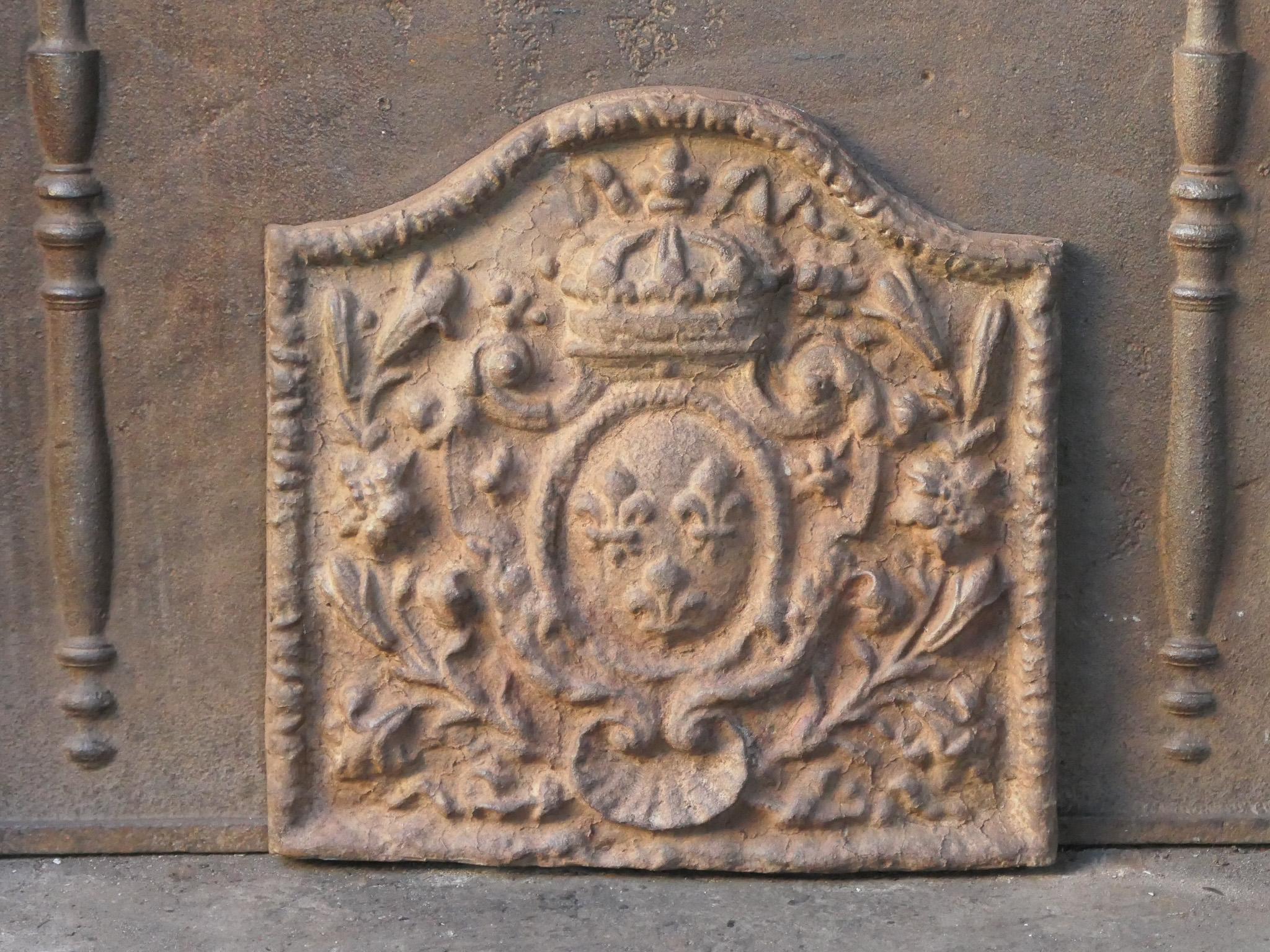 Plaque de cheminée / dosseret de style Louis Napoléon III français 'Armoiries de France Bon état - En vente à Soest, NL