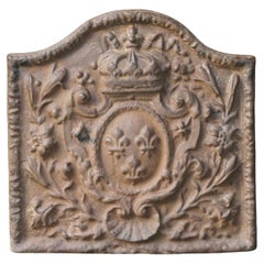 Plaque de cheminée / dosseret de style Louis Napoléon III français 'Armoiries de France