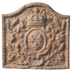 Plaque de cheminée / dosseret de style Louis Napoléon III français 'Armoiries de France