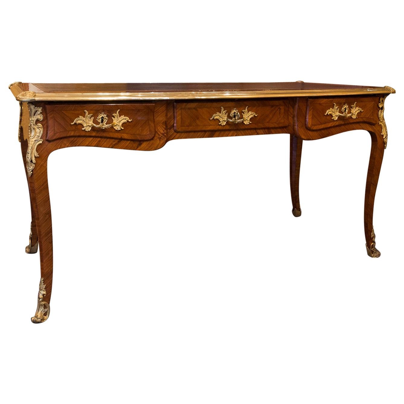 French Louis Period, Flat Violetwood Desk with Gilt-Bronze Decoration circa 1750 im Angebot