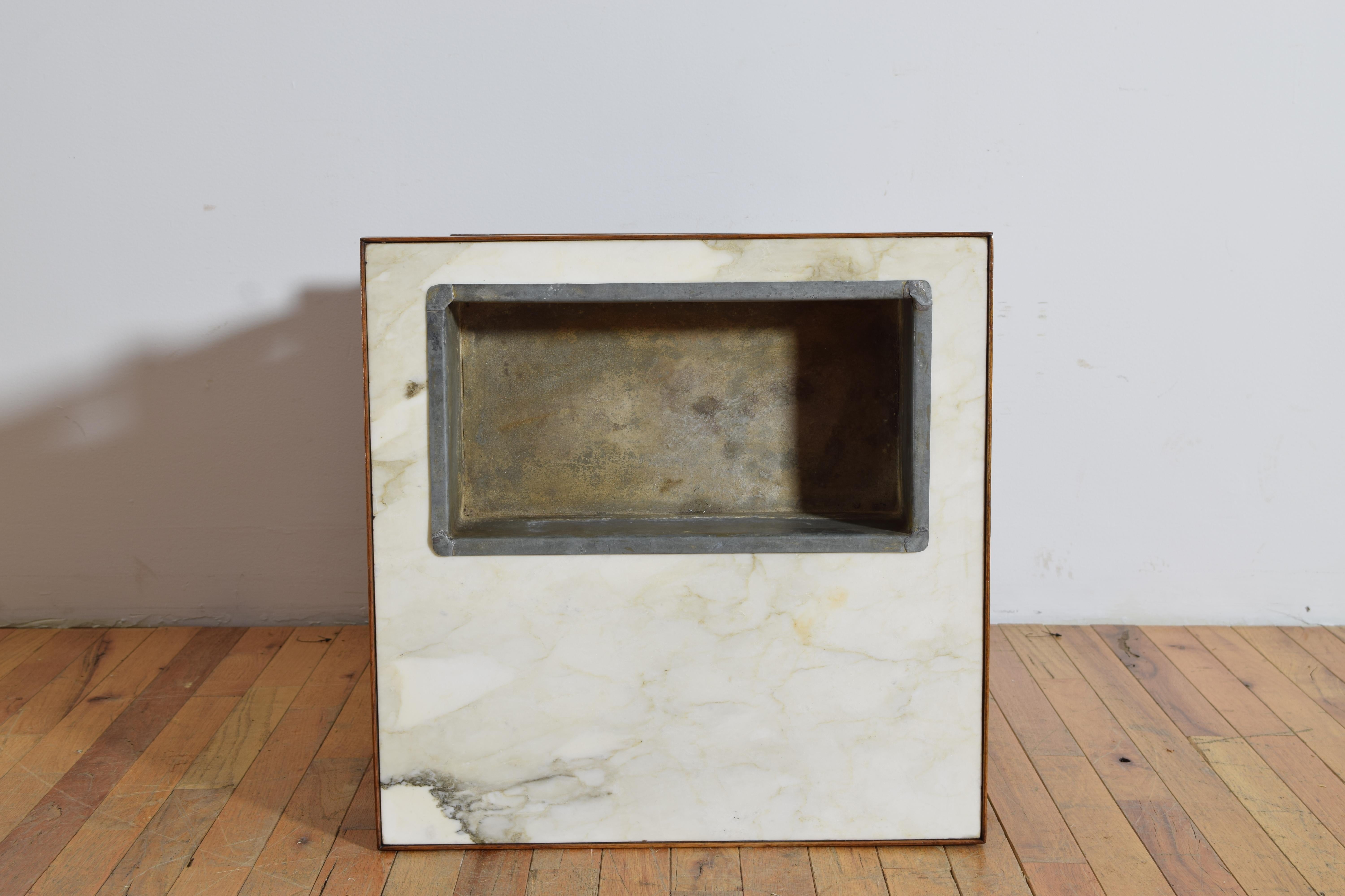 French Louis Philipe Walnut, Marble, & Zinc Table de Rafraichissoir, circa 1840 For Sale 4