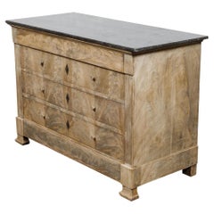 French Louis-Philippe 19th Century Four-Drawer Commode with Black Marble Top