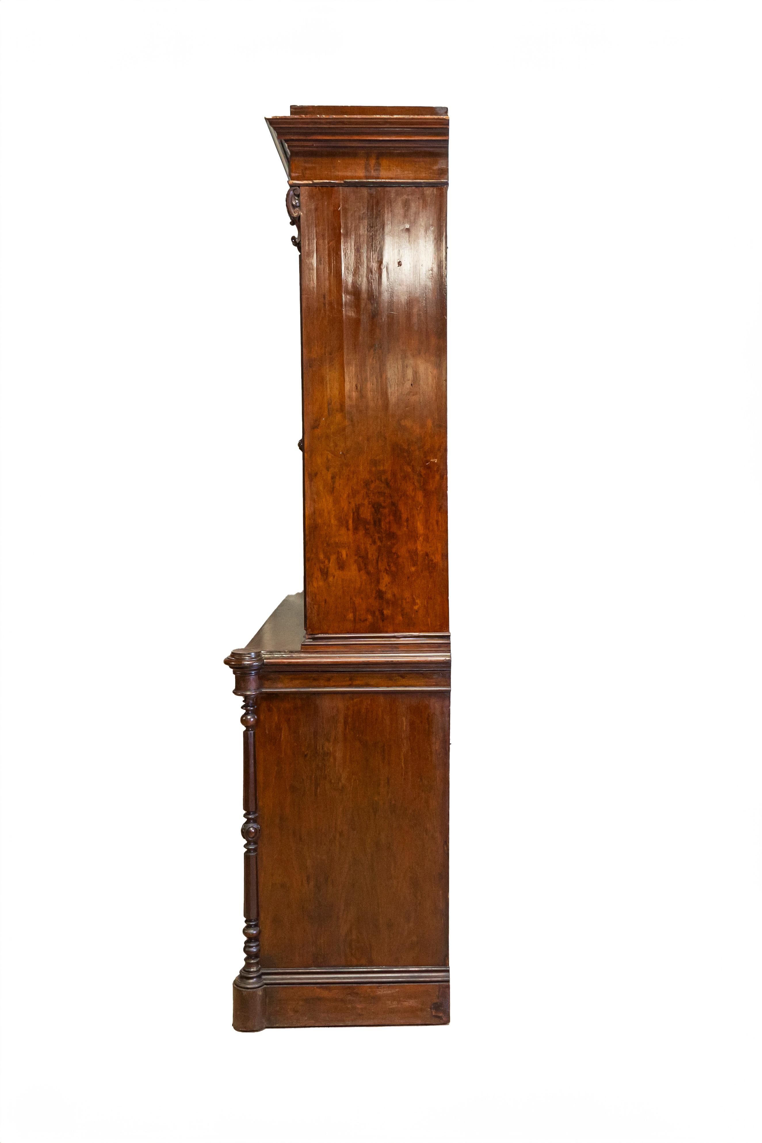 Luigi Filippo Libreria a due ante in vetro soffiato francese Louis Philippe del XIX secolo in vendita
