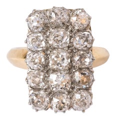 Französischer Louis Philippe Antiker Rechteckiger 5 Karat Diamantring