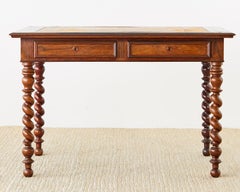 French Louis Philippe Barley Twist Library Table Desk