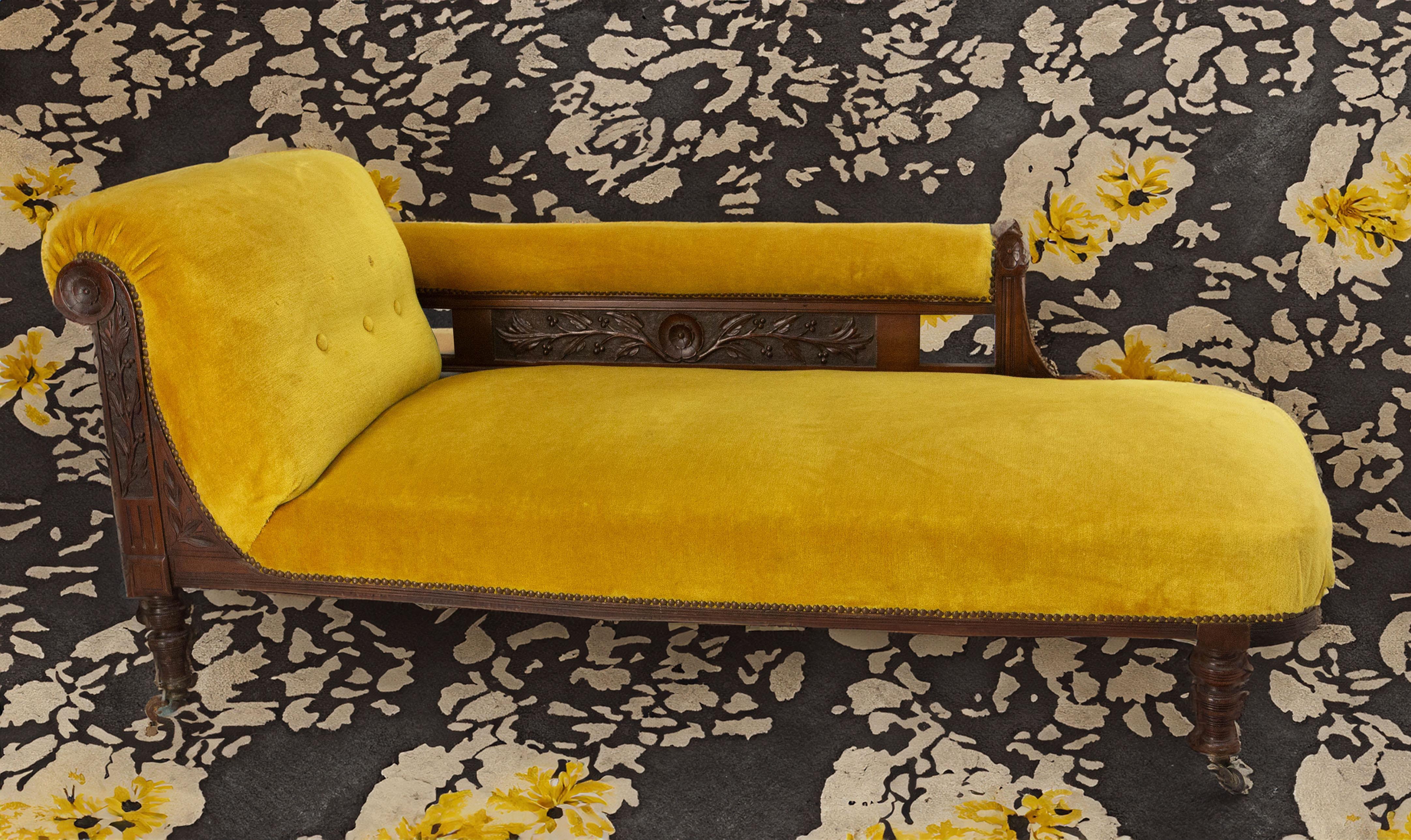 French Louis Philippe Bench Seat Wood Sofa or Banquette French 19th Midcentury For Sale 9