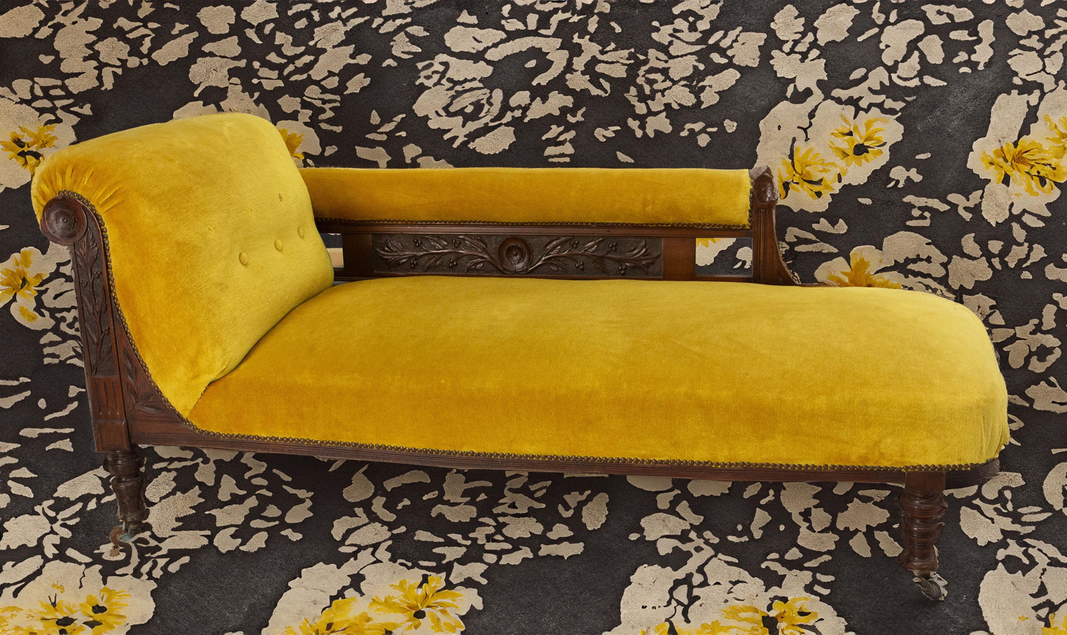 Panchina francese Louis Philippe in legno Divano o Banquette francese del XIX secolo in vendita 8