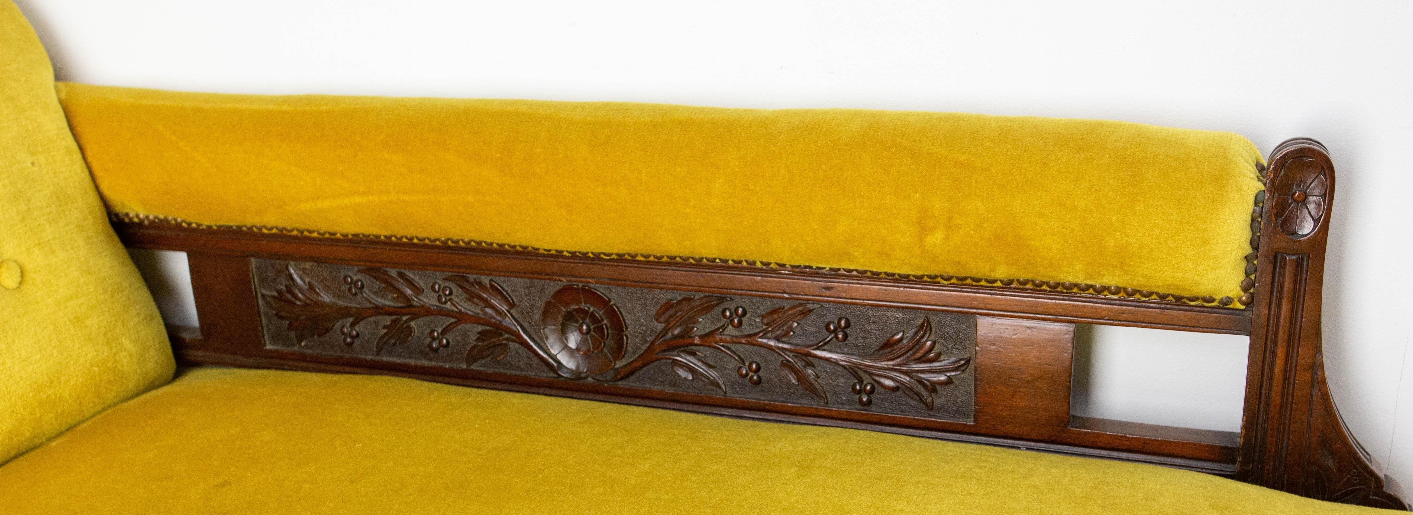 French Louis Philippe Bench Seat Wood Sofa or Banquette French 19th Midcentury For Sale 4