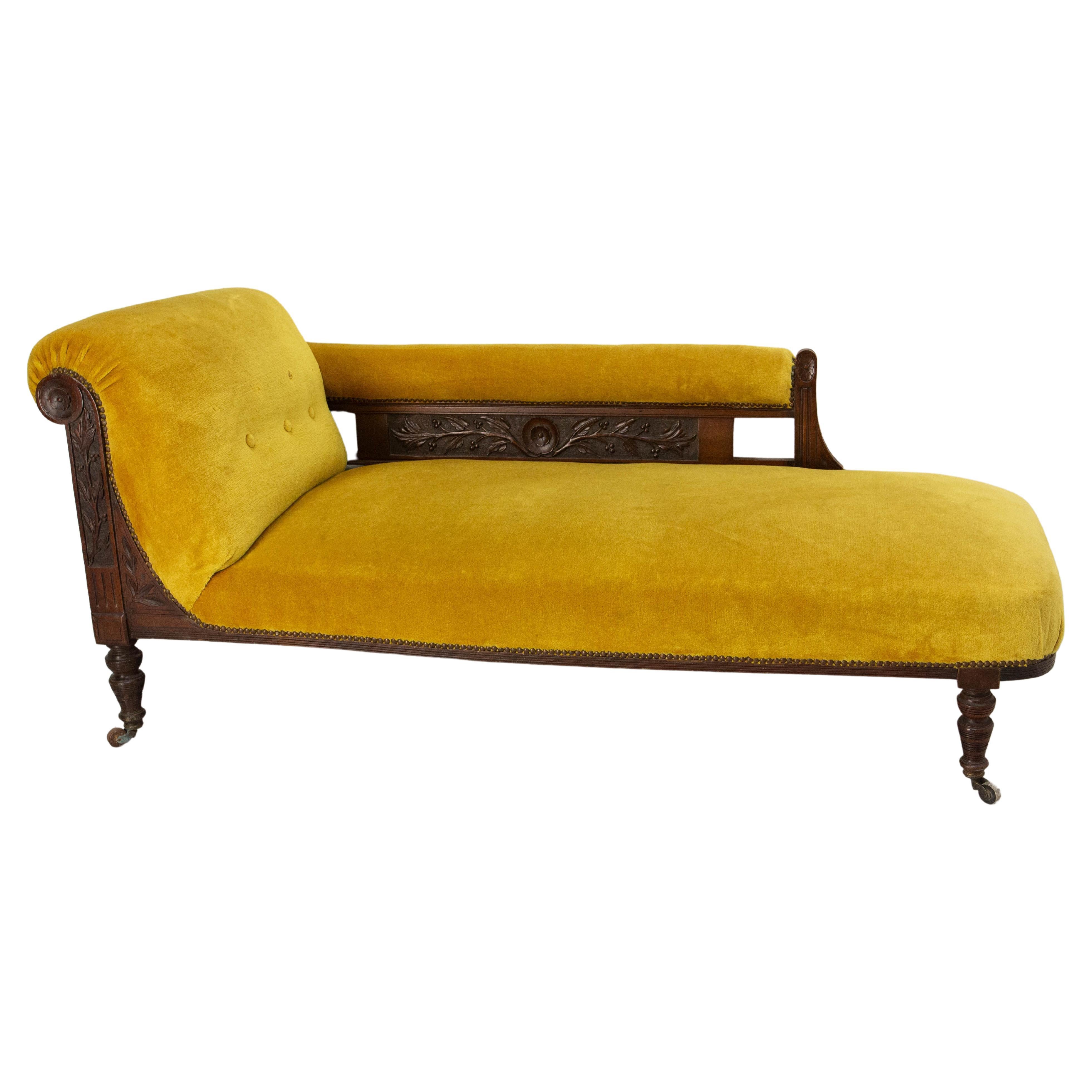 French Louis Philippe Bench Seat Wood Sofa or Banquette French 19th Midcentury