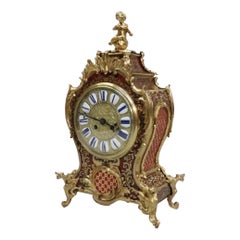 Antique French Louis Philippe Boulle Mantel Clock by Louis Japy Fils