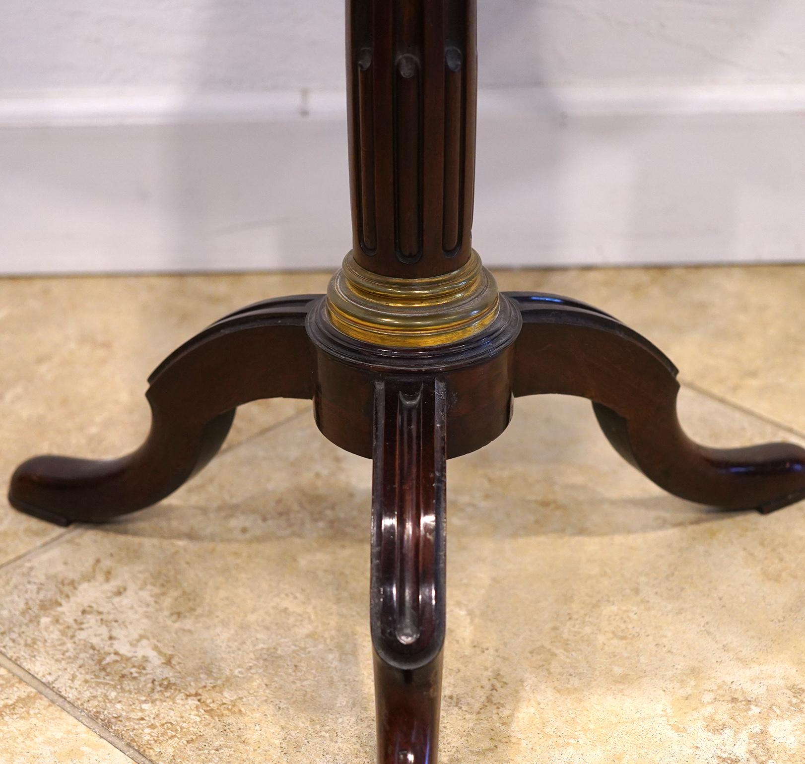 French Louis Philippe Bronze Mounted Marble Top Gueridon Table with Gallery In Good Condition In Ft. Lauderdale, FL