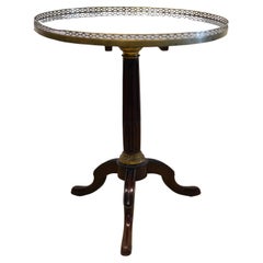 French Louis Philippe Bronze Mounted Marble Top Gueridon Table with Gallery