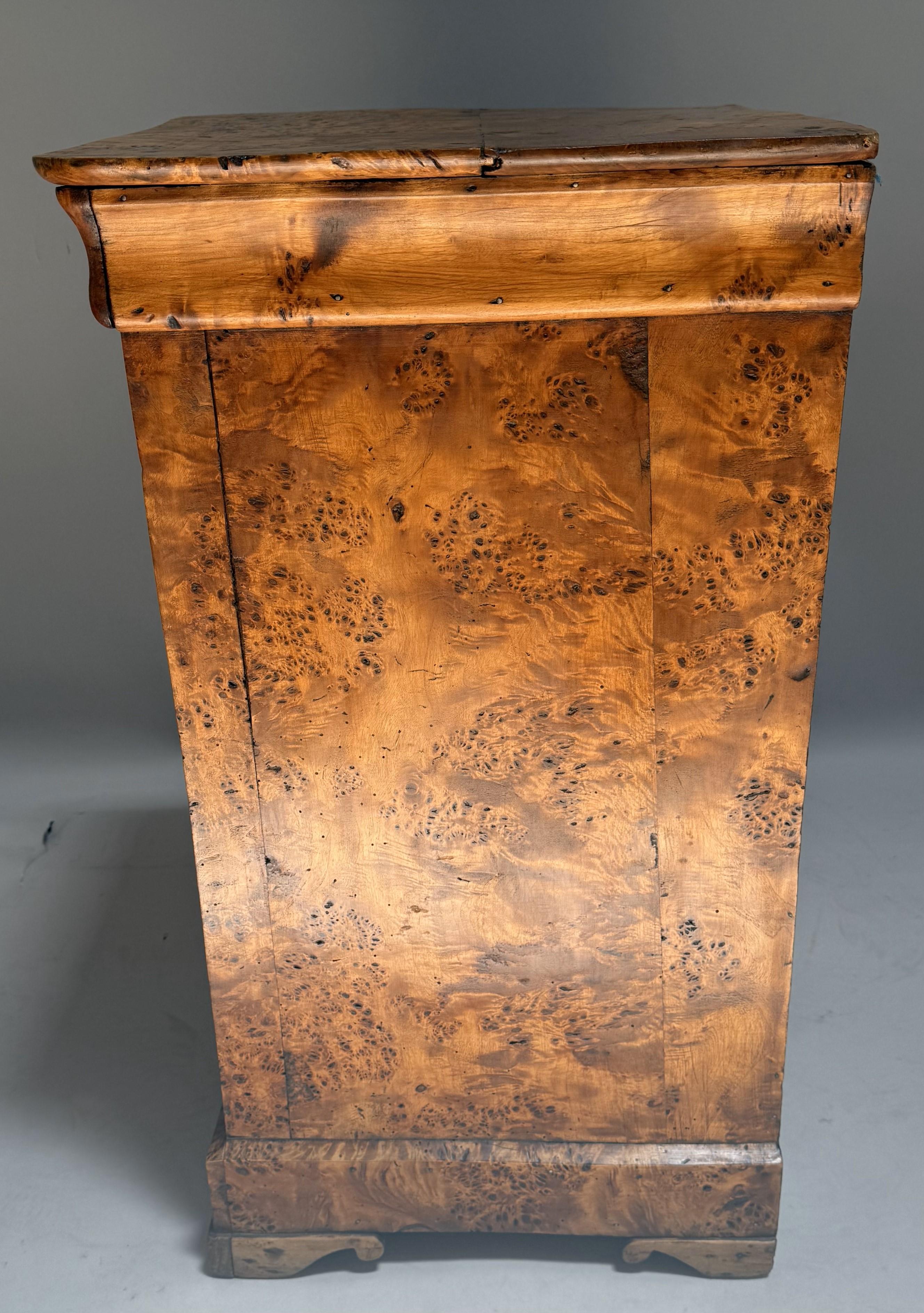 French Louis Philippe Burled Yew Wood Nightstand For Sale 4