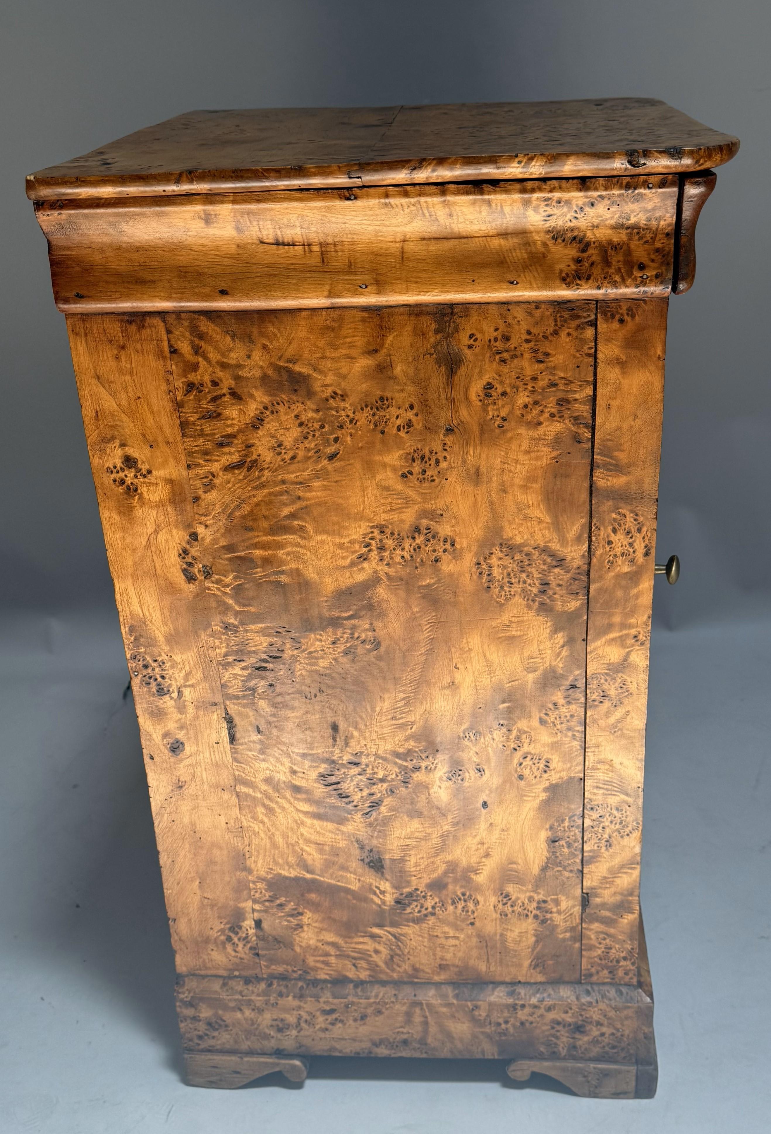 French Louis Philippe Burled Yew Wood Nightstand For Sale 6